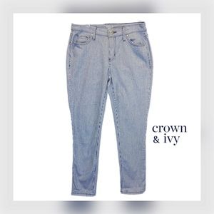 👖 CROWN & IVY || Pinstripe Crop Pants-